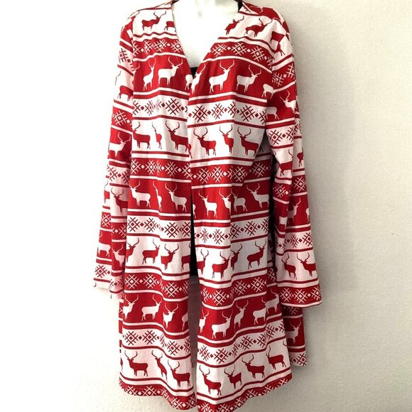 EMILY ROSE  REINDEER OPEN FRONT CHRISTMAS CARGIAN LIKE NEW - Picture 2 of 13